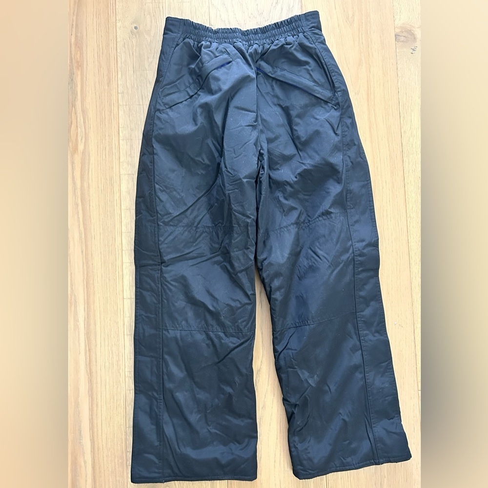 Vintage L.L. Bean Kids Snow Pants 90s Y2K Black Purple Insulated Size M 10/12